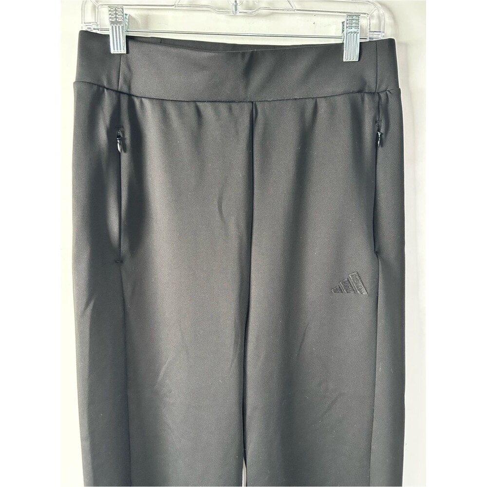 adidas Active Wide Leg Pants Black Women’s Medium Stretch Zip Pocket Athleisure - Picture 2 of 10